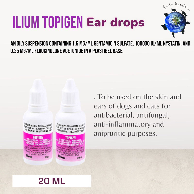 Jual ilium Topigen Ear Drops Illium Tetes Telinga Anti Jamur / Gatal