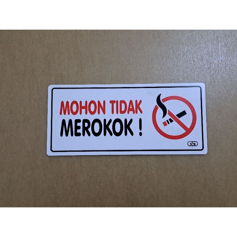 Jual Label Acrylic Label Akrilik Mohon Tidak Merokok Ukuran 20x9cm Shopee Indonesia