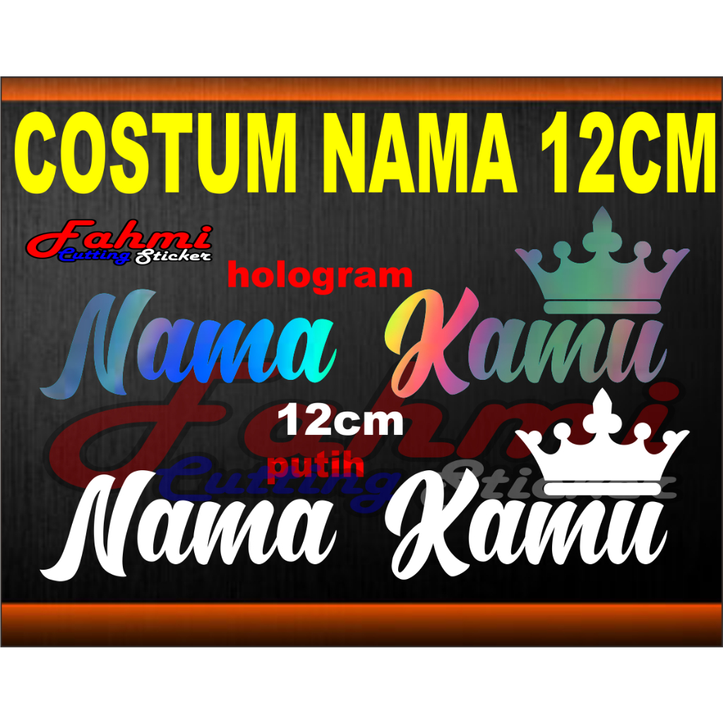 Jual sticker custum nama 12cm | Shopee Indonesia