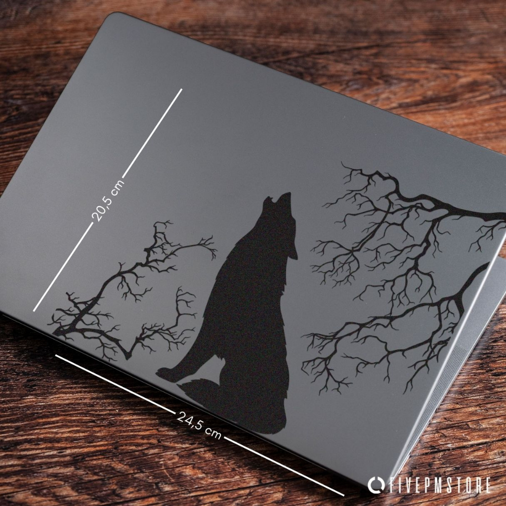 Jual Sticker Decal Serigala Mengaum stiker Decal Wolf Howl laptop Mac ...