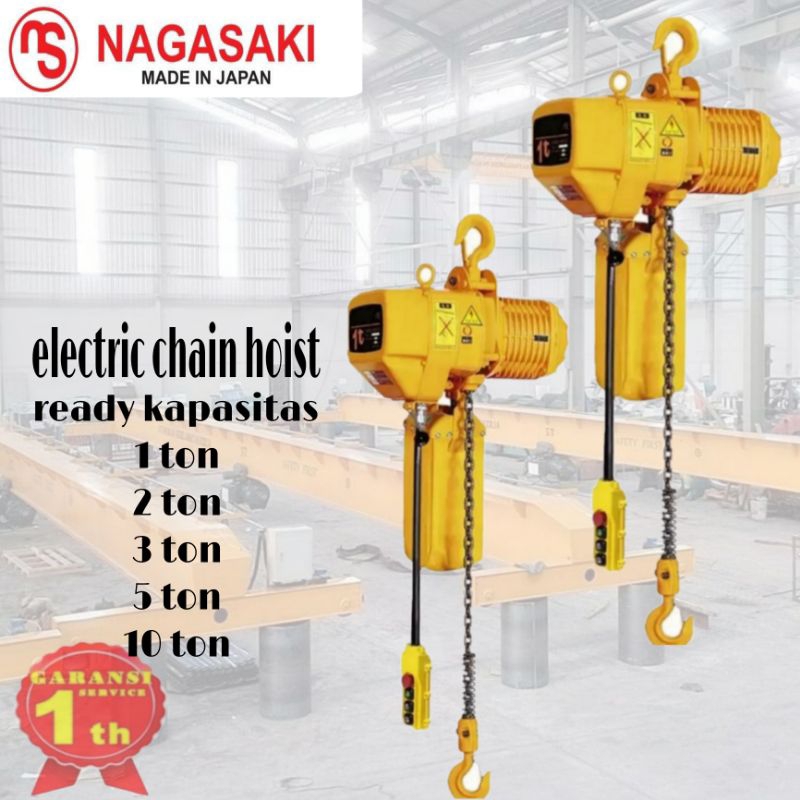 Jual ELECTRIC CHAIN HOIST 1 TON 6 MTR 380V/3 PHASE NAGASAKI JAPAN Shopee Indonesia