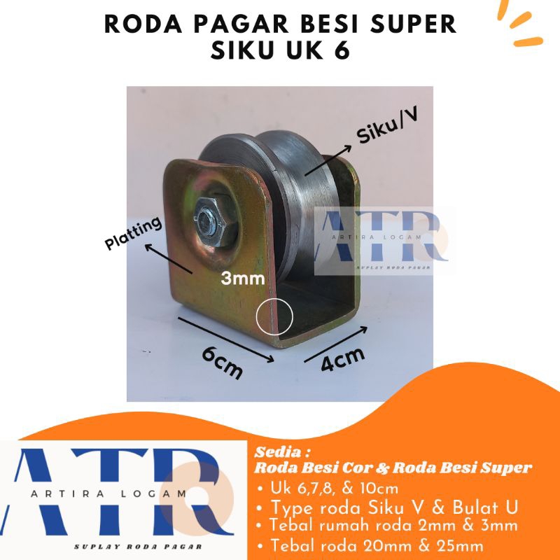 Jual Roda Pagar Besi Super Siku Uk Cm Shopee Indonesia