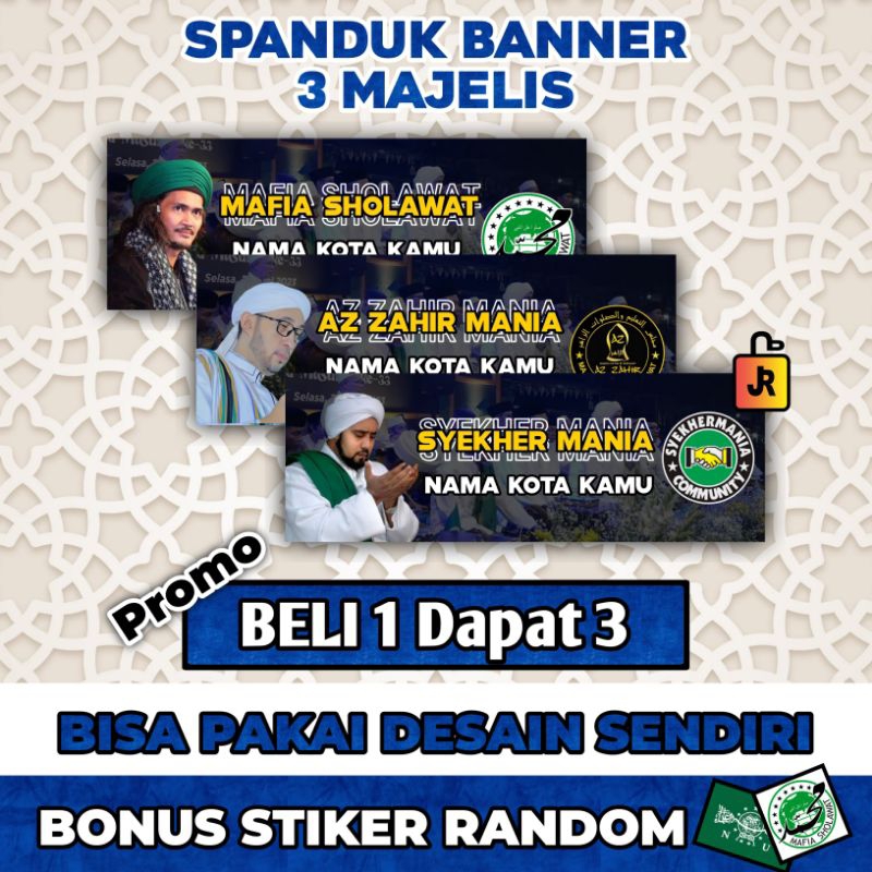 Jual Promo 1 Paket Dapat 3 Spanduk Banner Mafia Shalawat Zahir Mania