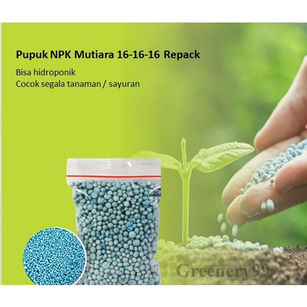 Pupuk NPK Mutiara 16-16-16 Repack 50 Gram Pupuk Tanaman NPK Biru