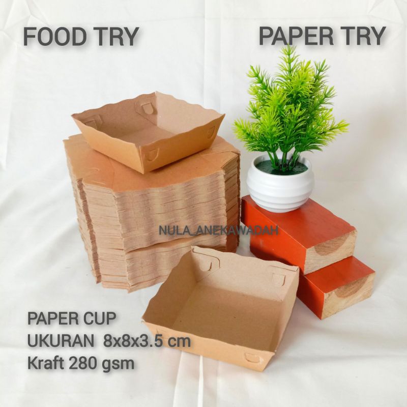 Jual Paper Food Tray / Paper Cup 8x8x3,5 Cm | Shopee Indonesia