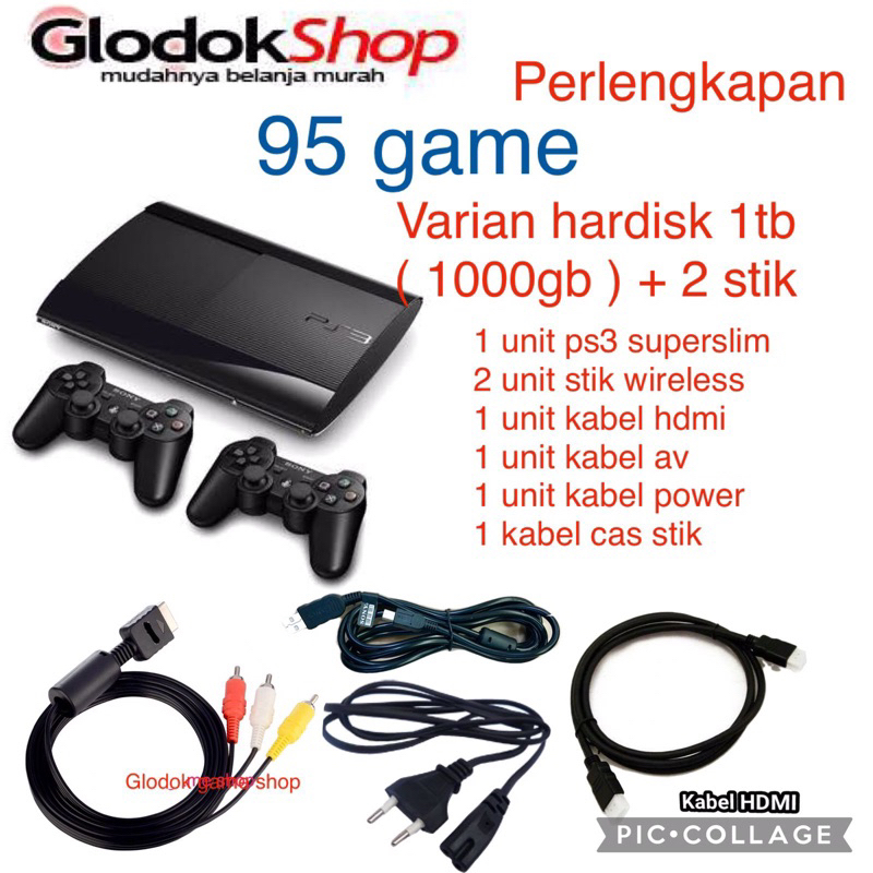 Jual PS3 SUPERSLIM ASLI SERI 4000 HDD 1000gb(1Tb), 500gb, 320gb