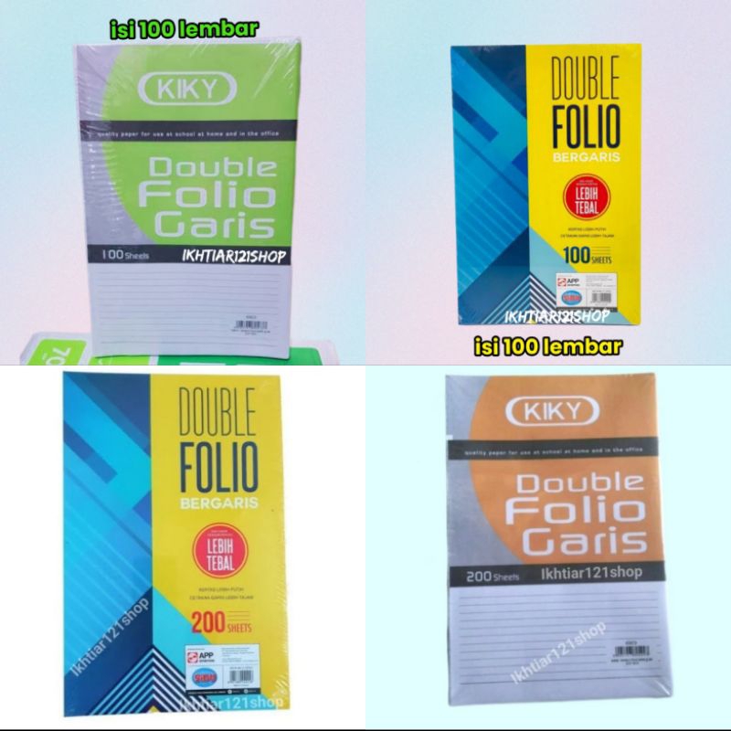 Jual Kertas Double Folio Bergaris/1 Pack Kertas Dobel Folio Garis ...