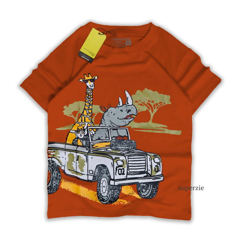 Jual RGKids Baju Anak lakilaki jeep offroad gambar binatang lucu cowok