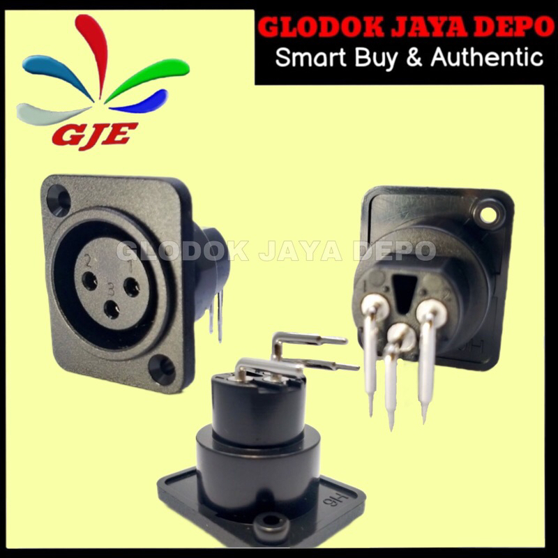 Jual SOCKET CHASIS CANON XLR FEMALE PVC HITAM | Shopee Indonesia