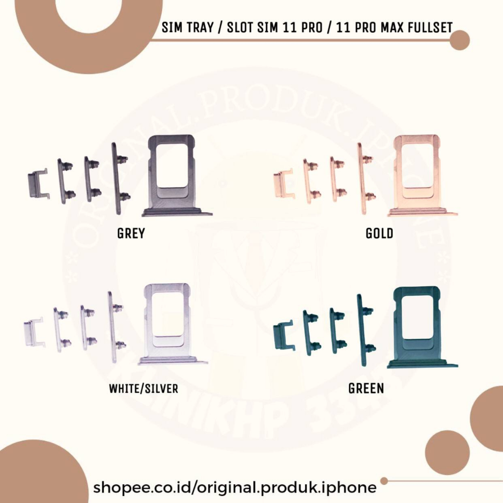 Jual TOMBOL VOLUME + ON OFF SILENT SIM TRAY FULLSET 11 PRO/11 PRO MAX ...