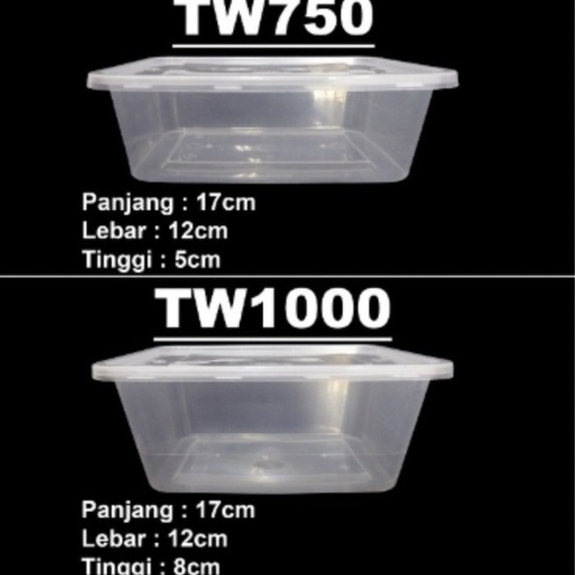 Jual 5 PCS KOTAK THINWALL PERSEGI 750 800 1000 ML Shopee Indonesia