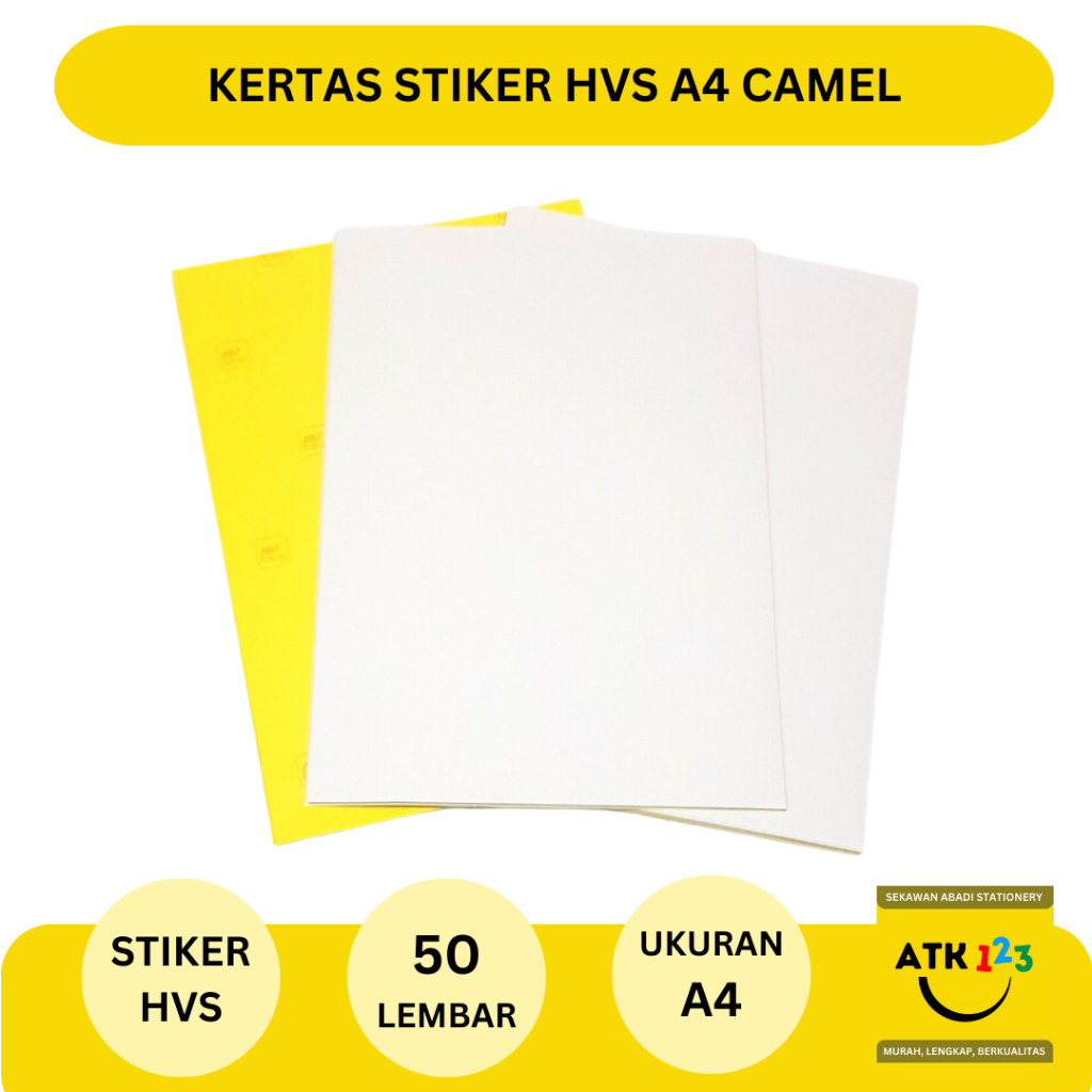 Jual Kertas Stiker HVS Sticker Ukuran A4 Camel (Isi 50 Lembar) | Shopee ...