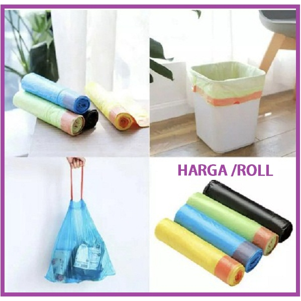 Jual Kantong Plastik Sampah Roll Dengan Tali 45x50cm Isi 15 Shopee Indonesia 0748