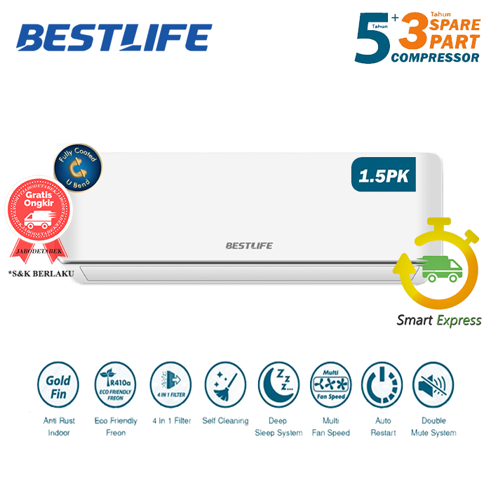 Jual AC BESTLIFE BAC12CX / BAC 12CX / BAC 12 CX (1,5 PK / UNIT ONLY