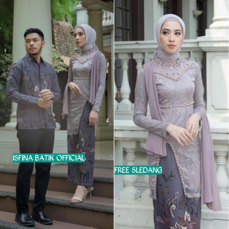 Jual Couple Kebaya Modern Baju Wisuda Tunangan Lamaran Terbaru Baju Batik Brokat Couple Hana