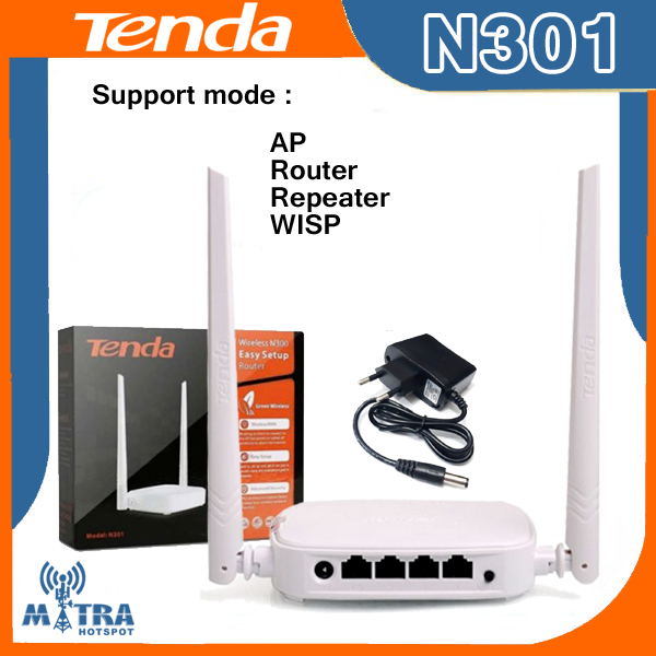 Jual Repeater WISP AP Router Hotspot Tenda N301 Free Panduan Setting