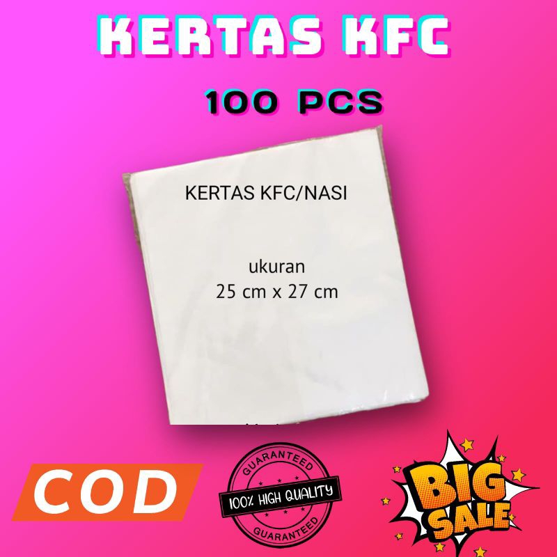 Jual Kertas Mg Paper Isi Lembar Nasi Kfc Kertas Bungkus Putih Shopee Indonesia