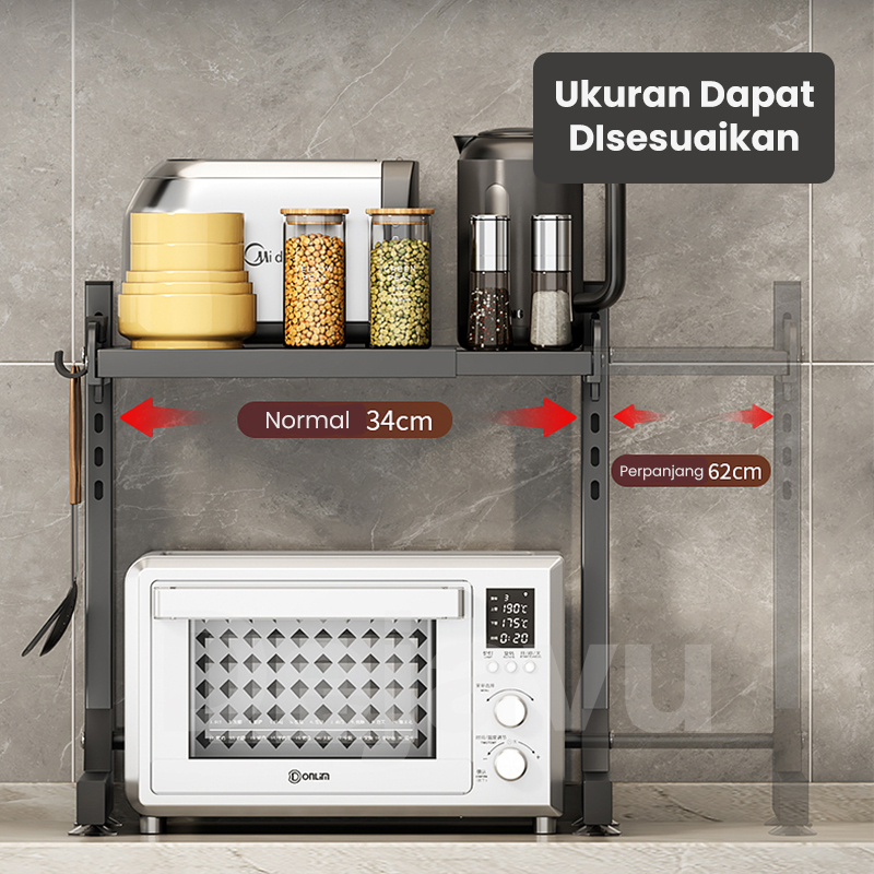 Jual Dejavu Rak Microwave Adjustable Dapur Susun Rak Penyimpanan Bumbu ...
