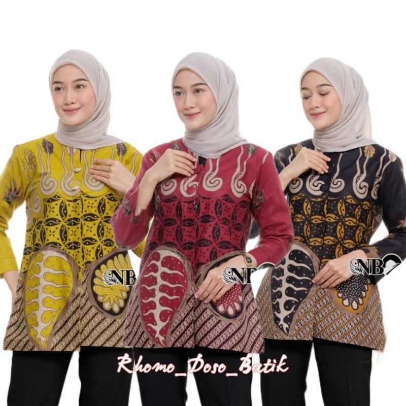 Jual BAJU BATIK WANITA MODERN MONALISA GENES M,L,XL,XXL Asli PEKALONGAN ...