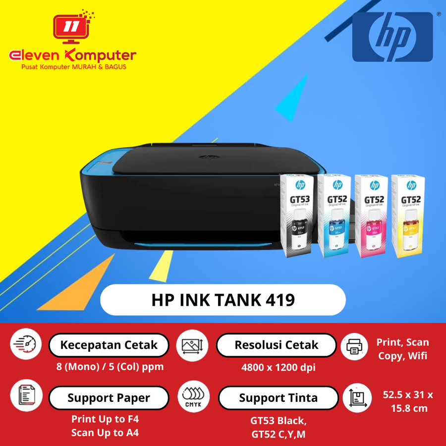 Jual Printer HP 419 Ink Tank HP 419 Printer wifi Ink Tank Shopee Indonesia