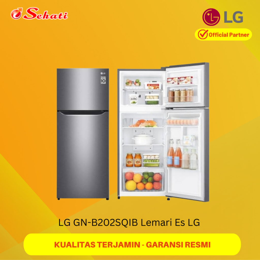 Jual LG GN-B202SQIB Lemari Es LG Kulkas 2 Pintu 202L In Dark Graphite ...