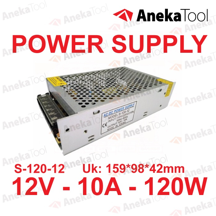 Jual power supply 12v 10a jaring 120w,buat peltier-cctv+universal-dll