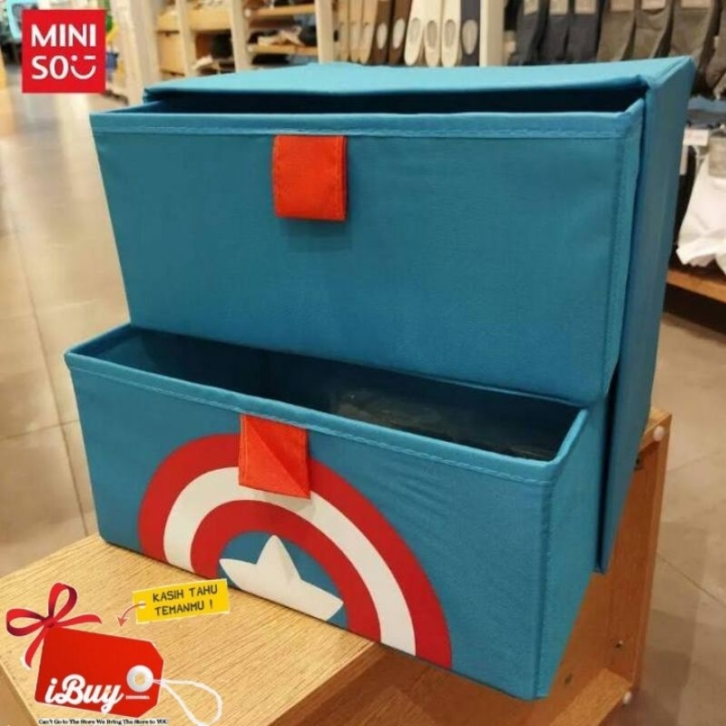 Jual Miniso Captain America Laci Foldable Drawer Storage Organizer ...