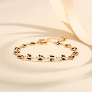 Lanme Jewelry Gelang Lapis Emas Kupu-Kupu Rantai Wanita Titanium Anti Karat Mewah Emas Gelang Korean Style Aksesoris Y142