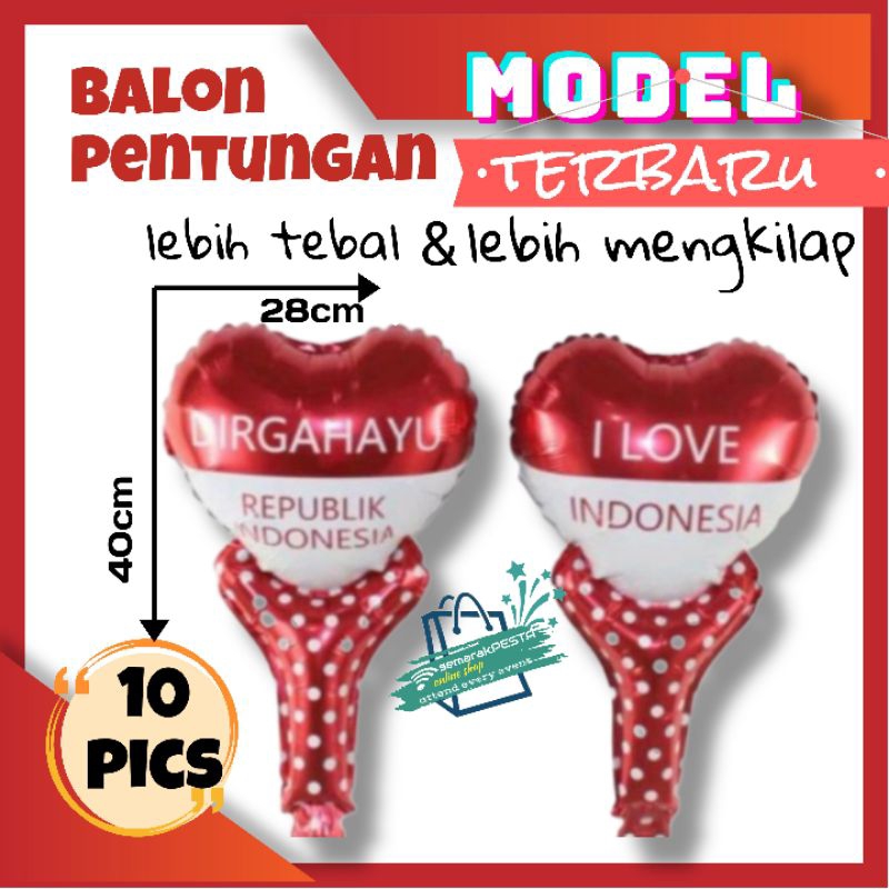 Jual (10 pics) balon pentungan merah putih, balon pentungan dirgahayu