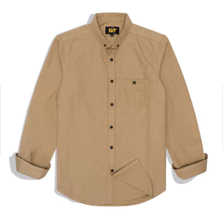 Outskirts - Kemeja Polos Pria Lengan Panjang Casual Slimfit