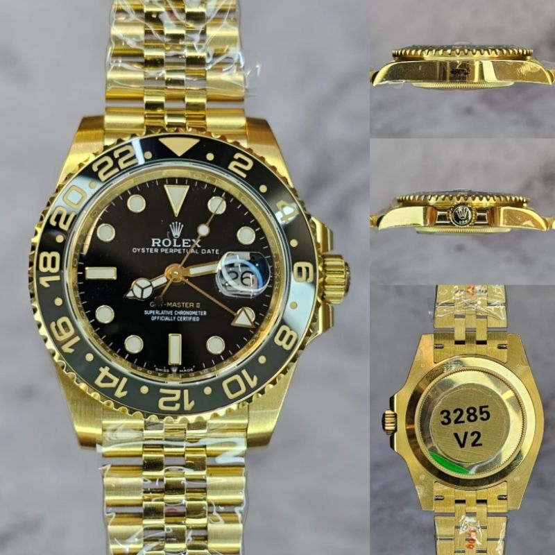Jual Jam tangan Automatic Swiss RX GMT MASTER II Full Gold V2 3285 ...