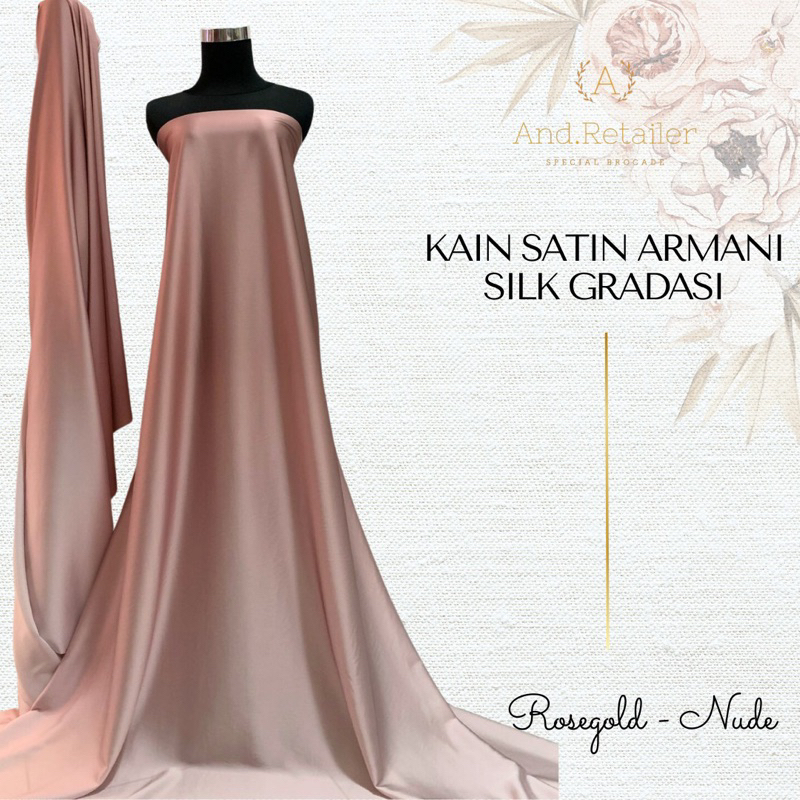 Jual Bahan Kain Satin Armani Silk Gradasi Ombre Gradient 2 Tone Warna