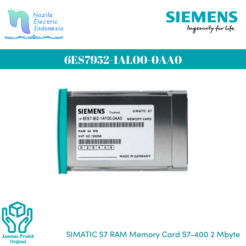 Jual Siemens 6ES7 952 / 6ES7952-1AL00-0AA0 SIMATIC S7 RAM Memory Card