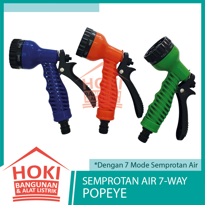 Jual Semprotan Taman Posisi Popeye Garden Hose Nozzle Way Spray Pistol Air Tanaman