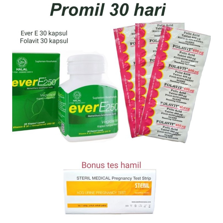 Jual Paket Ever E 250 30 Tablet Folavit Nutrisi Promil Free 1 Steril