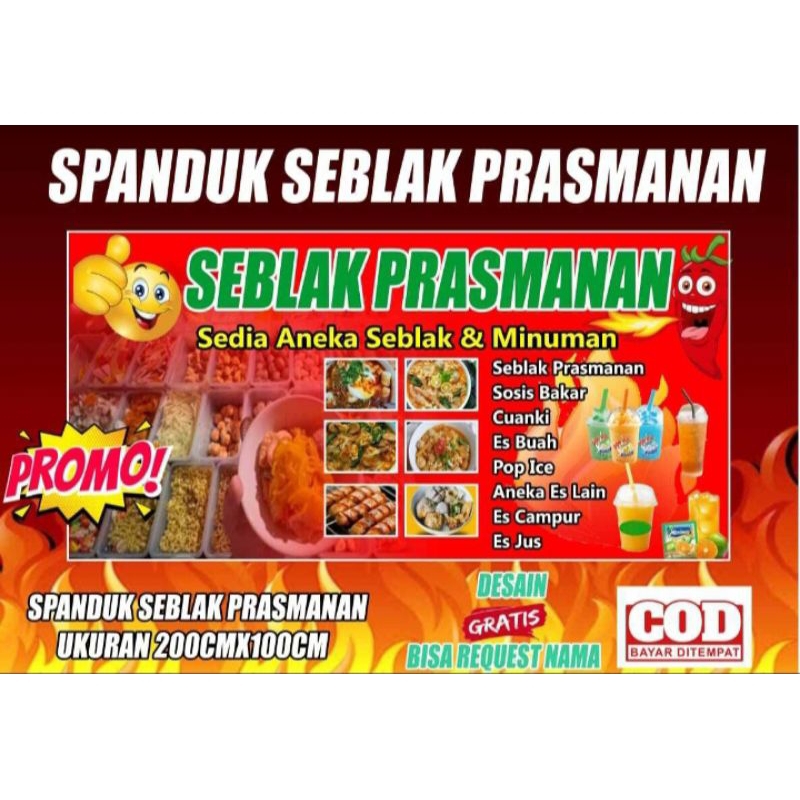 Jual Spanduk Banner Seblak Prasmanan,Warung Seblak,Warung Makanan