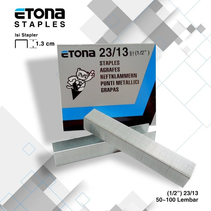 Jual Isi Refill Staples Stapler Stepler Jepretan Etona 23/13 | Shopee ...