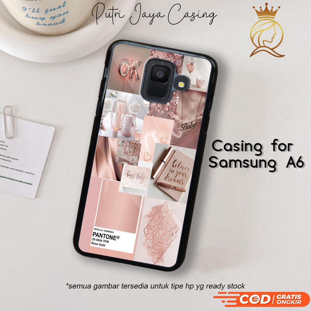 Case Hp Samsung A6 Motif Aesthetic AESTHEPINKY Casing Terbaru Mewah  Karakter Lucu Keren Polos Gelombang Wavy Tali Cute Estetik Softcase  Hardcase Cowok - Main Image