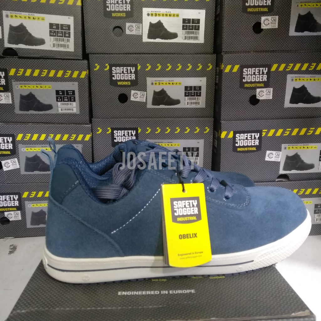 Jual Sepatu Safety Jogger OBELIX Navy and Black Shopee Indonesia
