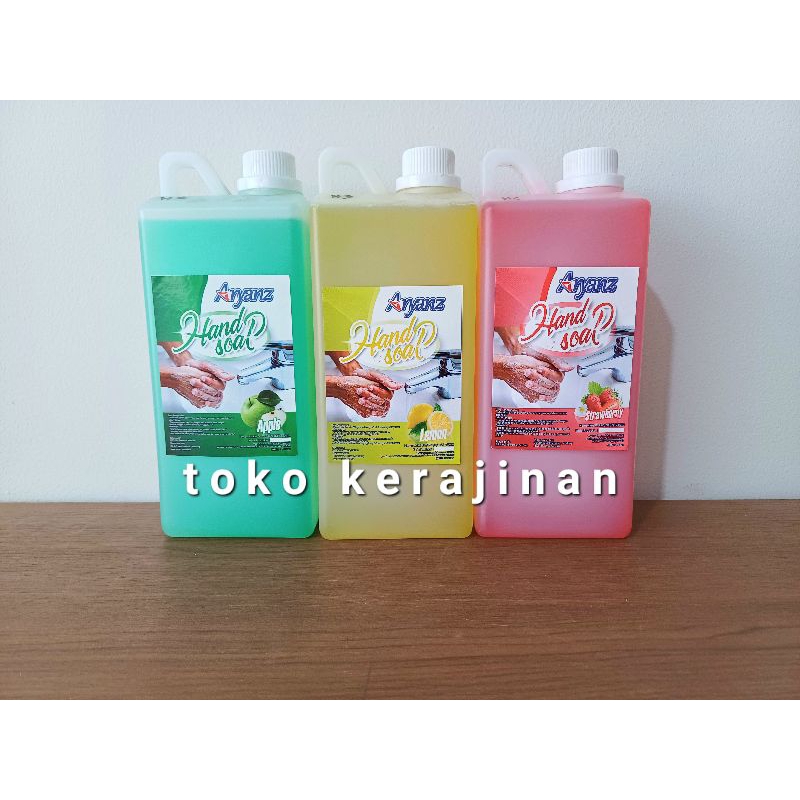 Jual Sabun Cuci Tangan Handsoap Aryanz Liter Apel Strawberry Lemon