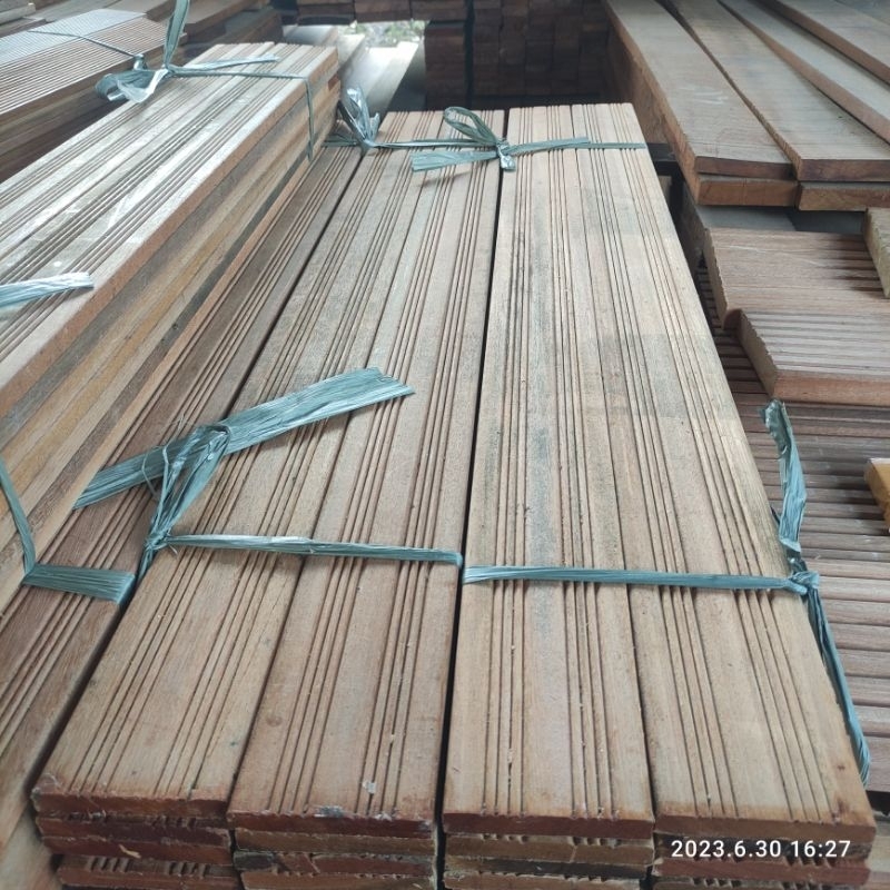 Jual Kayu Decking Bengkirai Utk Dinding Pagar Lantai Kayu 1,2 x 7,5 x