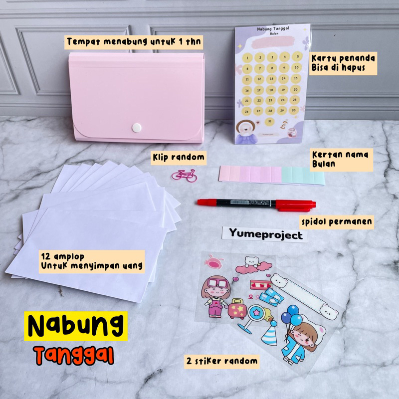 Jual (1 SET) MAP DOMPET nabung tanggal 1 tahun BY yume project | Shopee ...