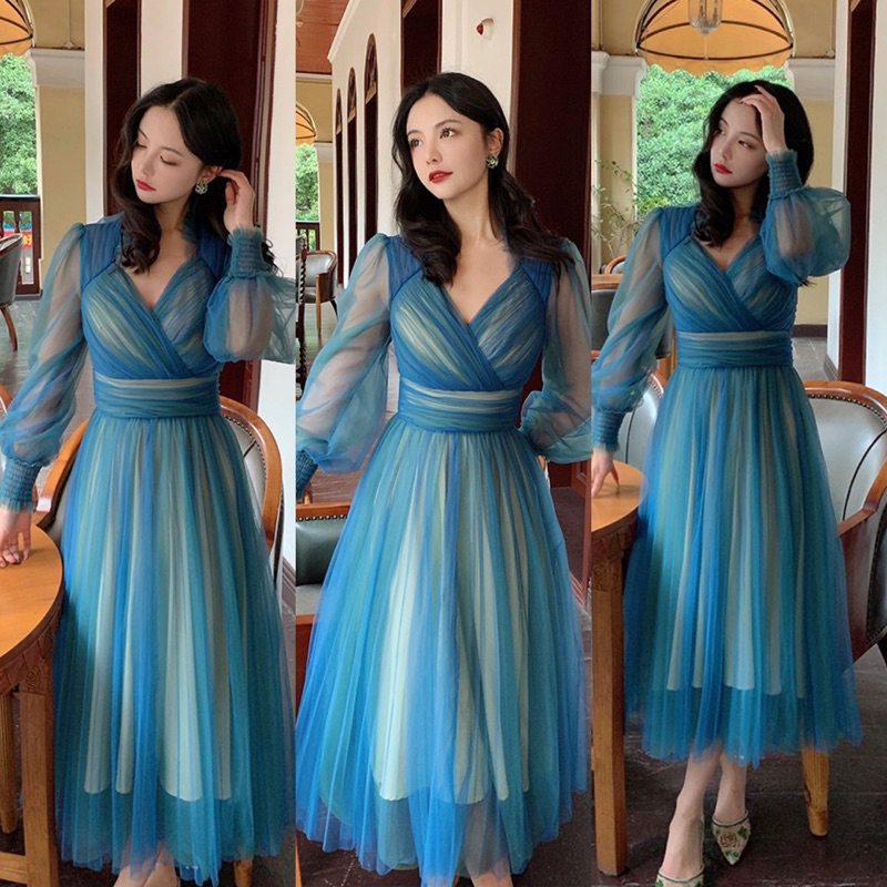 Jual [ADA SIZE JUMBO] D1291 DONA KOREAN STYLE VINTAGE TILE MIDI DRESS