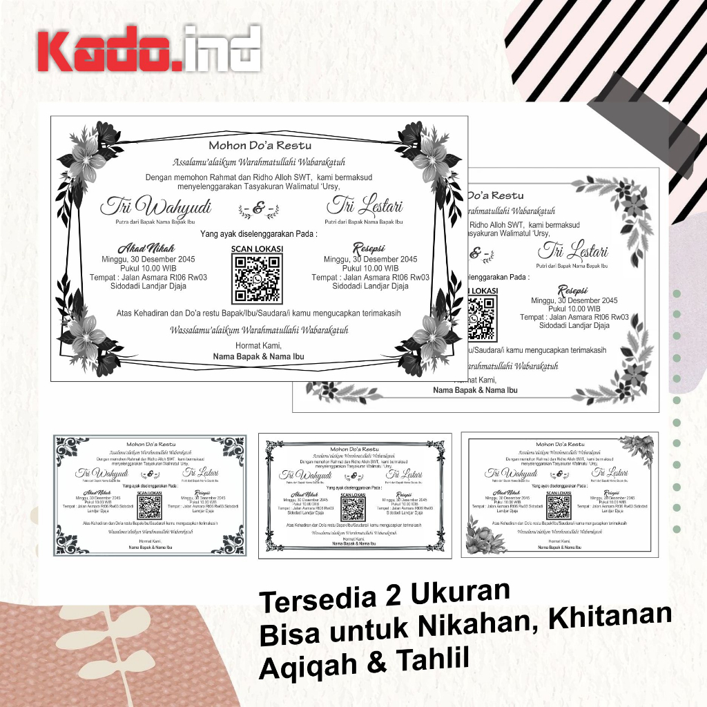 Jual Undangan pernikahan Untuk Besek | Sorogan | Punjungan | Nasi Kotak
