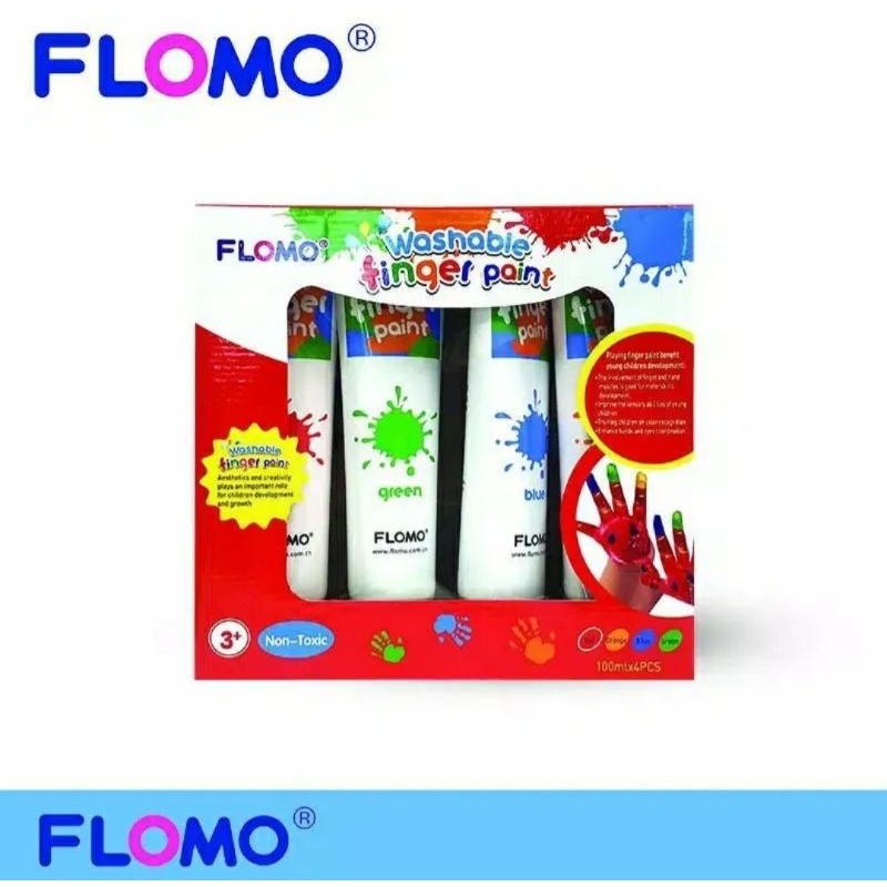 Jual Flomo finger paint 4x100ml atau flomo paket kado | Shopee Indonesia