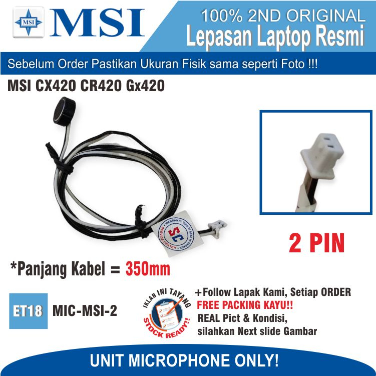 Jual ET18 MICMSI2 Microfone MIC INPUT AUDIO SUARA NETBOOK NOTEBOOK