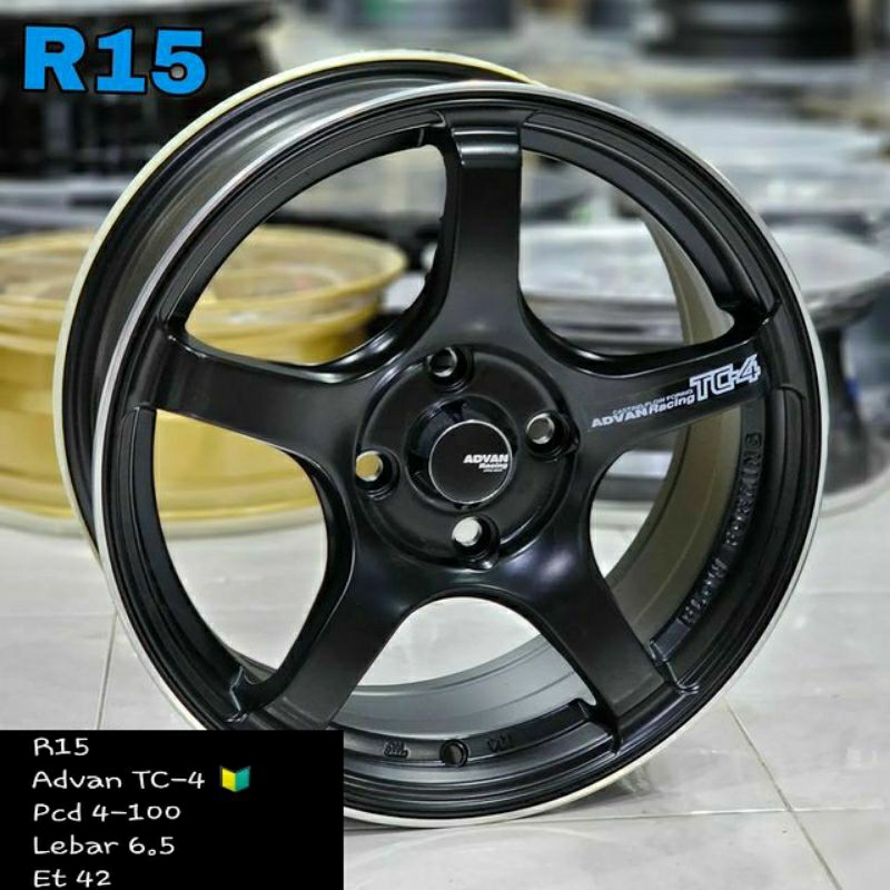 Jual velg mobil murah advan racing tc 04 ring 15 lebar 6,5 et42 pnp ...