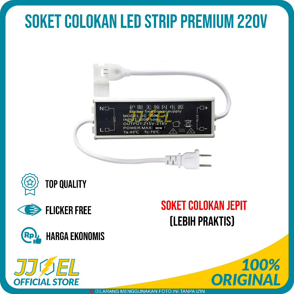 Jual Soket Colokan LED Strip Premium Flicker Free 220V | Shopee Indonesia