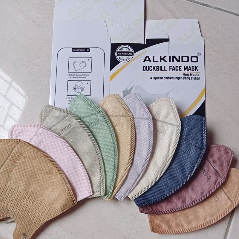 Jual Masker Duckbill Alkindo Warna Mix 4 Ply Isi 50 Pcs | Shopee Indonesia