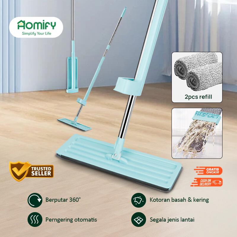 Jual HOMIFY flat mop standing wiper mop / Alat Pel Praktis dan Otomatis